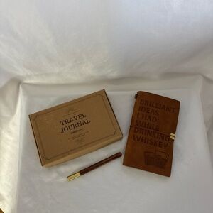 Whiskey Leather Travel Journal w/ Pen (Ideas I Had While Drinking) in Box